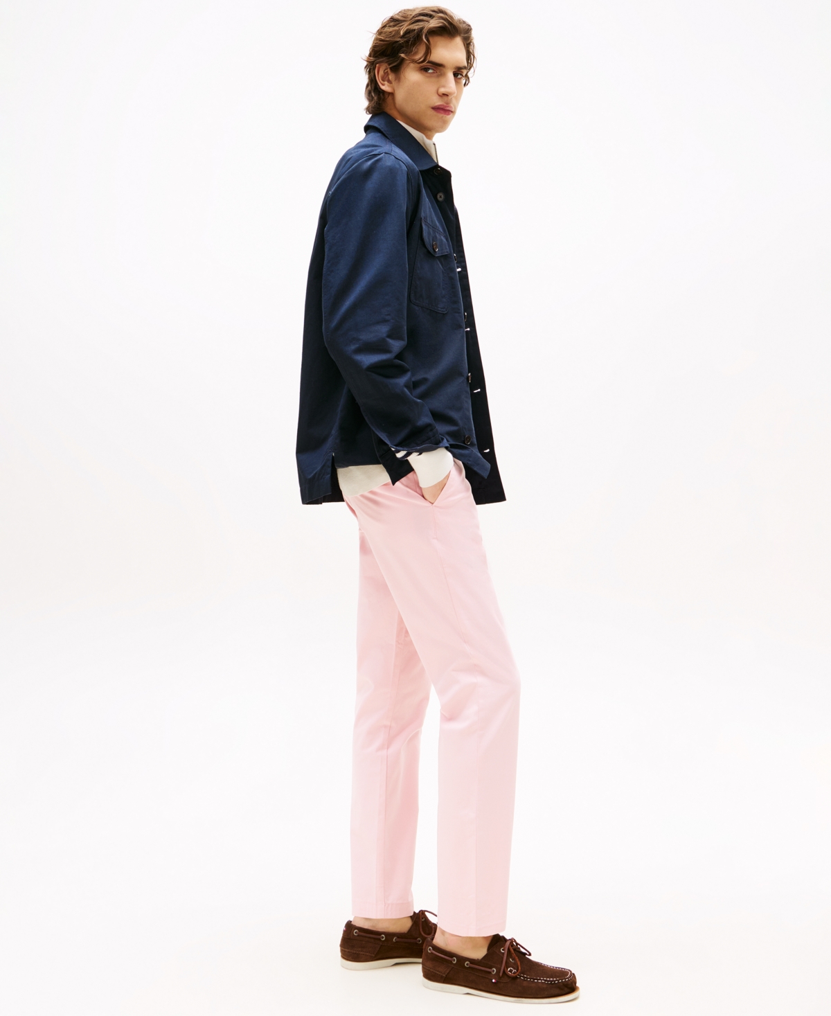 Shop Tommy Hilfiger Men's Th Flex Stretch Slim-fit Chino Pants In Pink Shade