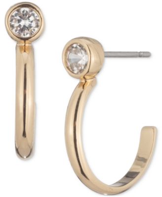 Lauren Ralph Lauren - Gold-Tone Cubic Zirconia Small Hoop Earrings, 0.54"