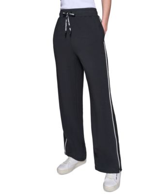 KARL LAGERFELD PARIS - Women's Mesh-Trim Wide-Leg Joggers