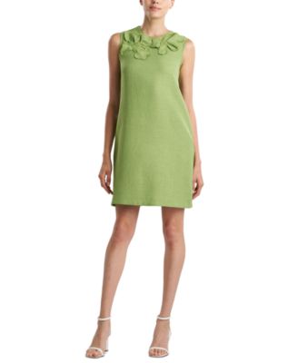 Natori - Women's Solid Basket Weave Floral Shift Dress
