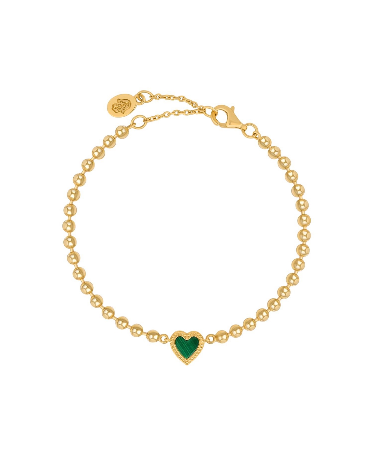 Blessings of Love Malachite Heart Bracelet - Gold/Green