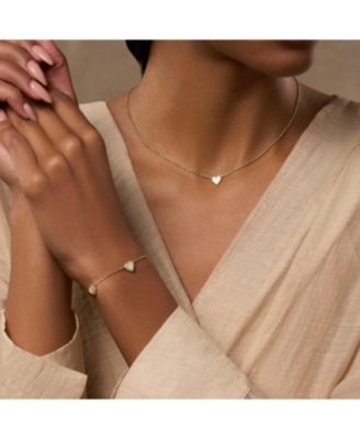 Heartfelt Gratitude Mother of Pearl Heart Gold Bracelet