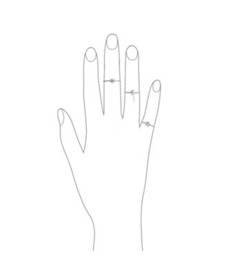 Set of 3 Minimalist Celestial Silver Sun Moon Star Knuckle Bands Ring Set