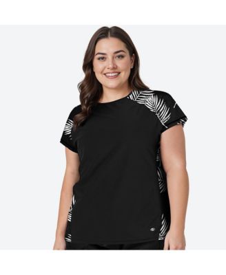 Plus Size Loose Fit Short Sleeve UPF 50+ Adele Swim Top