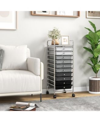 10 Drawer Rolling Storage Cart Organizer with 4 Universal Casters-Gradient