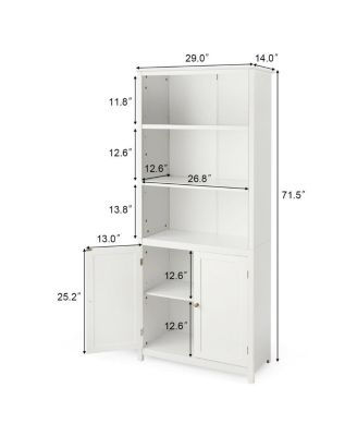Bookcase Shelving Storage Wooden Cabinet Unit Standing Display Bookcase with Doors