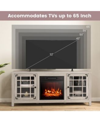 58 Inch Fireplace TV Stand with Adjustable Shelves for TVs up to 65 Inch