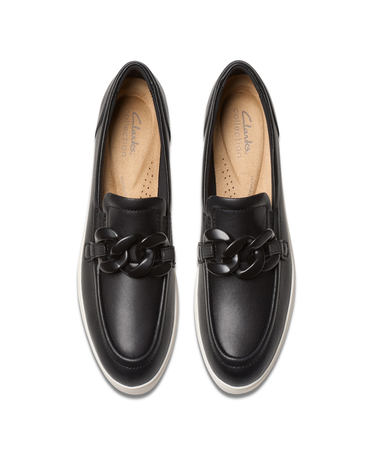 Clarks Women's Collection Zylah May Shoes In Black,white Leather