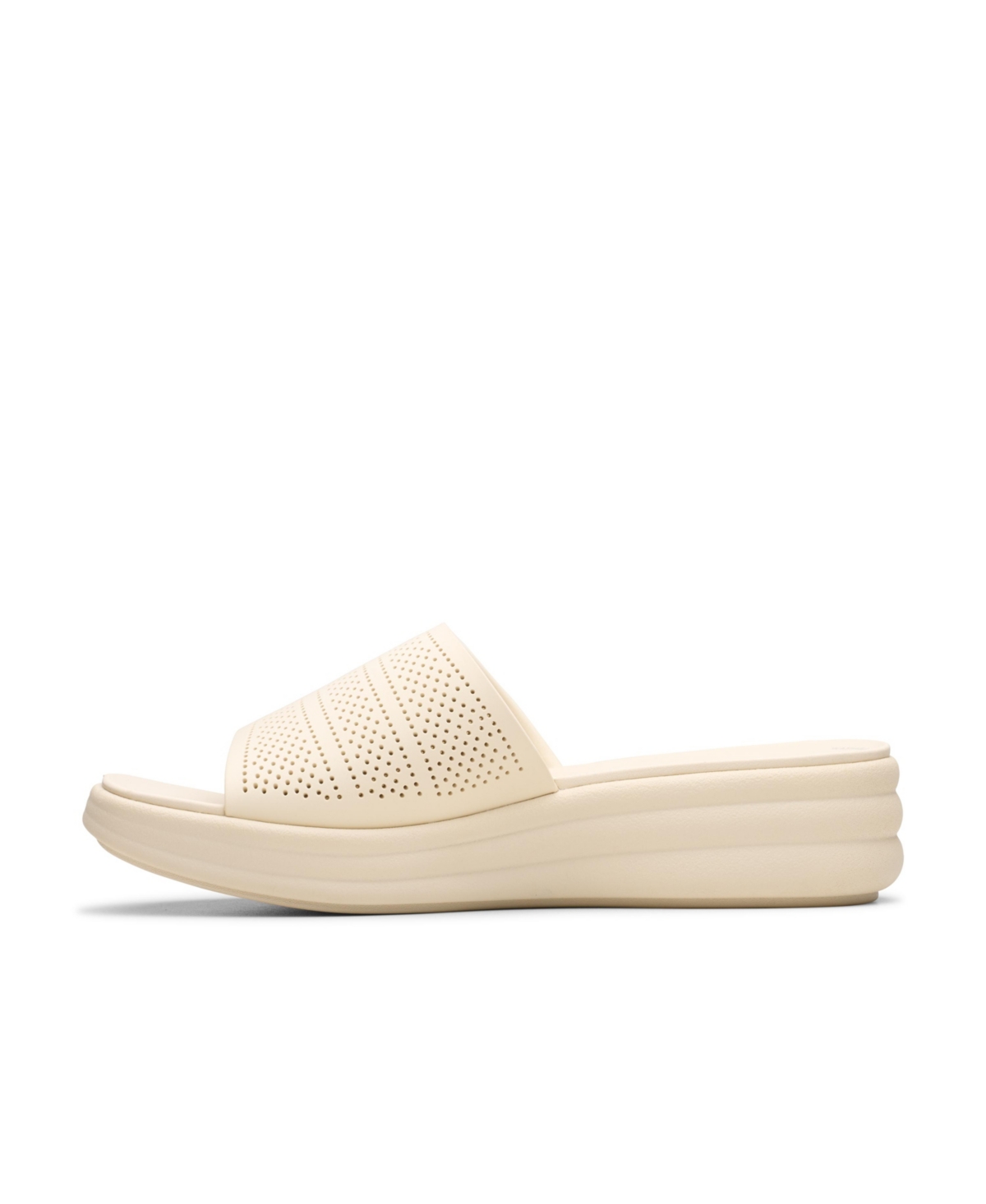 Clarks Cloudsteppers Women's Drift Twist Slip-on Flat Sandals In Cream Synthetic