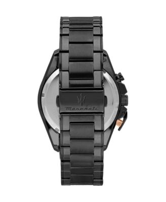 Men's Chronograph Black Metal Band Watch, 45mm