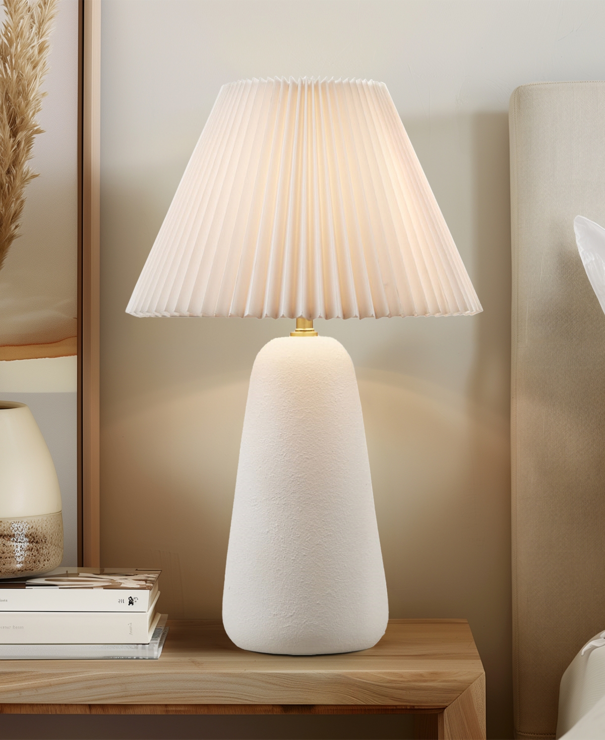 Ink+ivy 21" Veluna Textured Ceramic Table Lamp In Pink