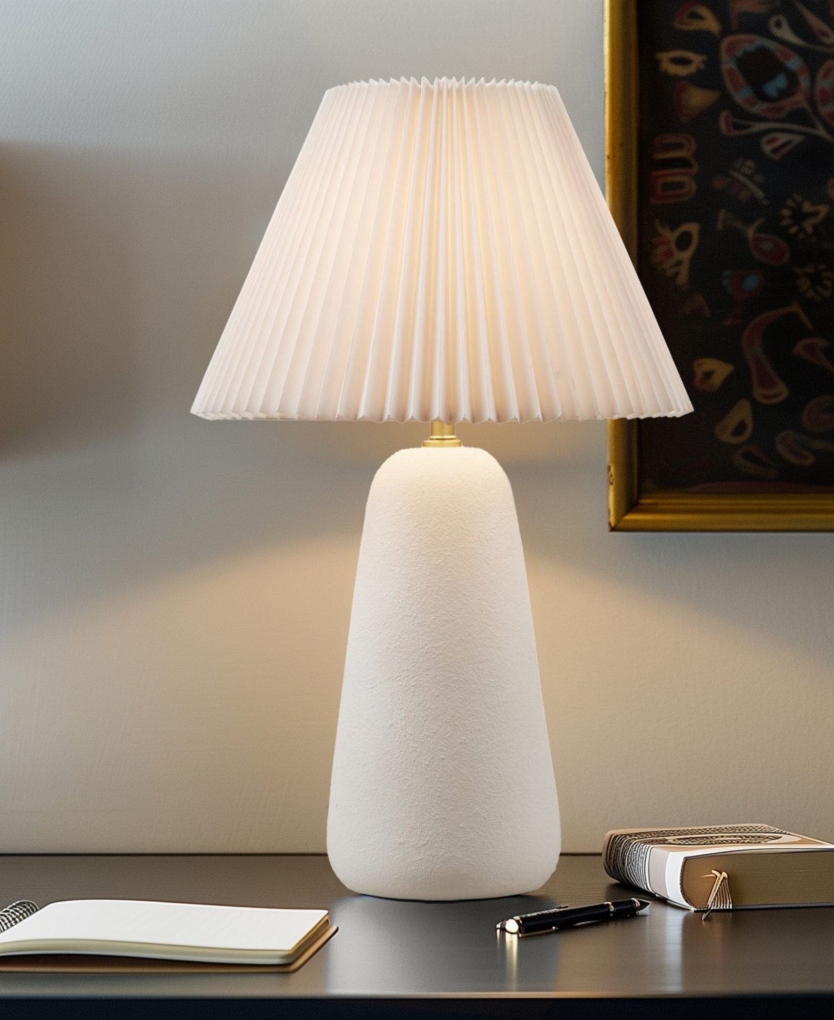 Ink+ivy 21" Veluna Textured Ceramic Table Lamp In Pink