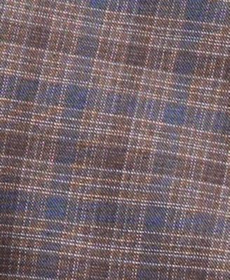 Men's Classic-Fit Tan/Blue Plaid Suit Separate Vest