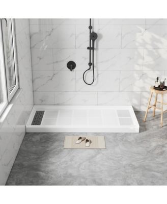 60"W X 30"D SMC Single Threshold Shower Base Anti-Slip Shower Pan, Drain Assembly & Drain Cover Included
