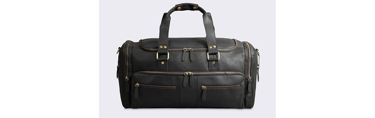Мужская сумка Luxorro 100% Full Grain Leather Duffel - Only Duffel You will Need, цвет: Чёрный — фото 9