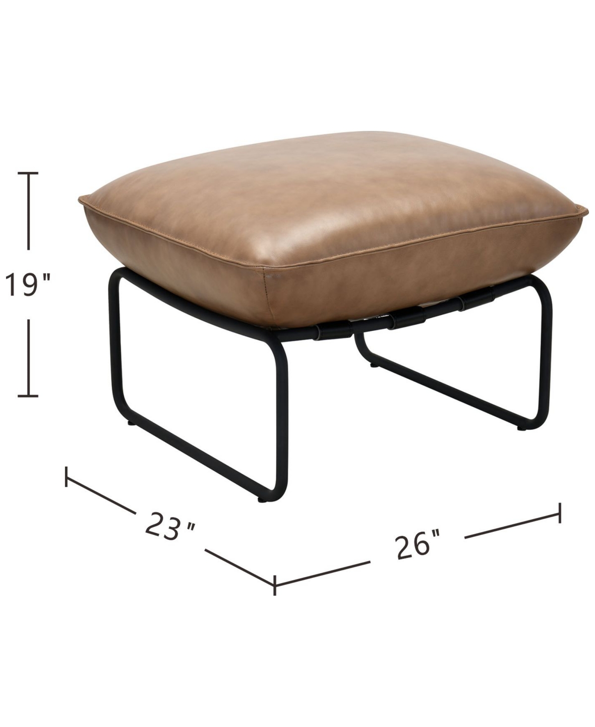 Macy's Briannie Leather Ottoman, Exclusively At