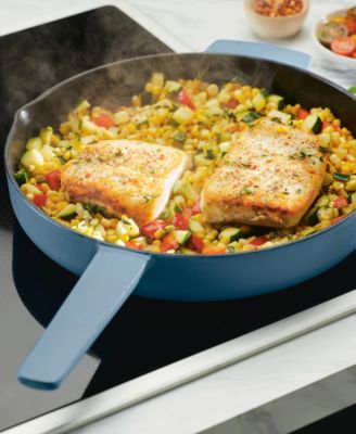 Enameled Cast Iron 12" Skillet with Helper Handle and Pour Spouts
