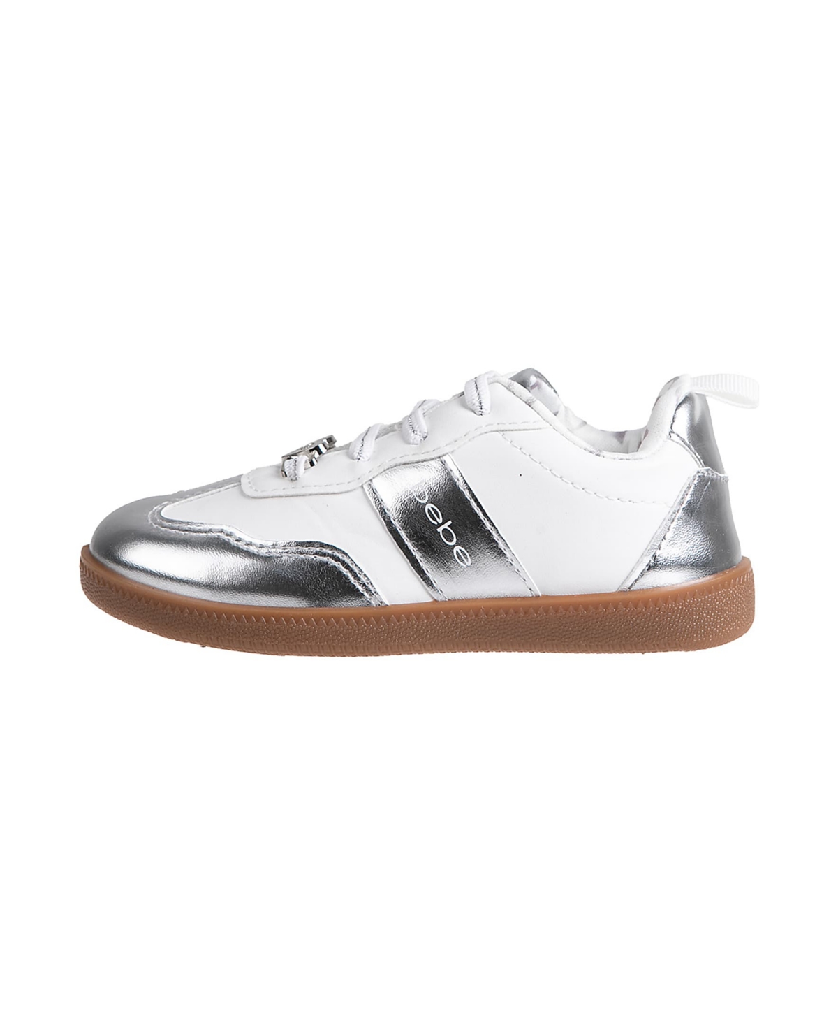 Bebe Toddler Girls Heart Lace Plate And Printed Lining Sneakers In White