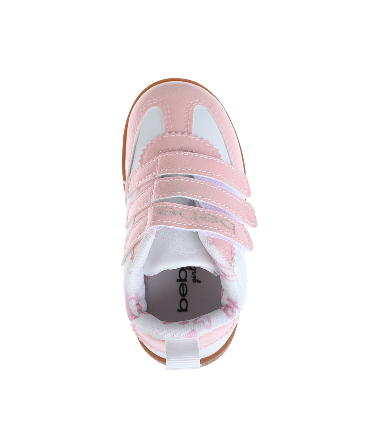 Bebe Toddler Girls Adhesive Straps And Printed Lining Sneakers In Blush