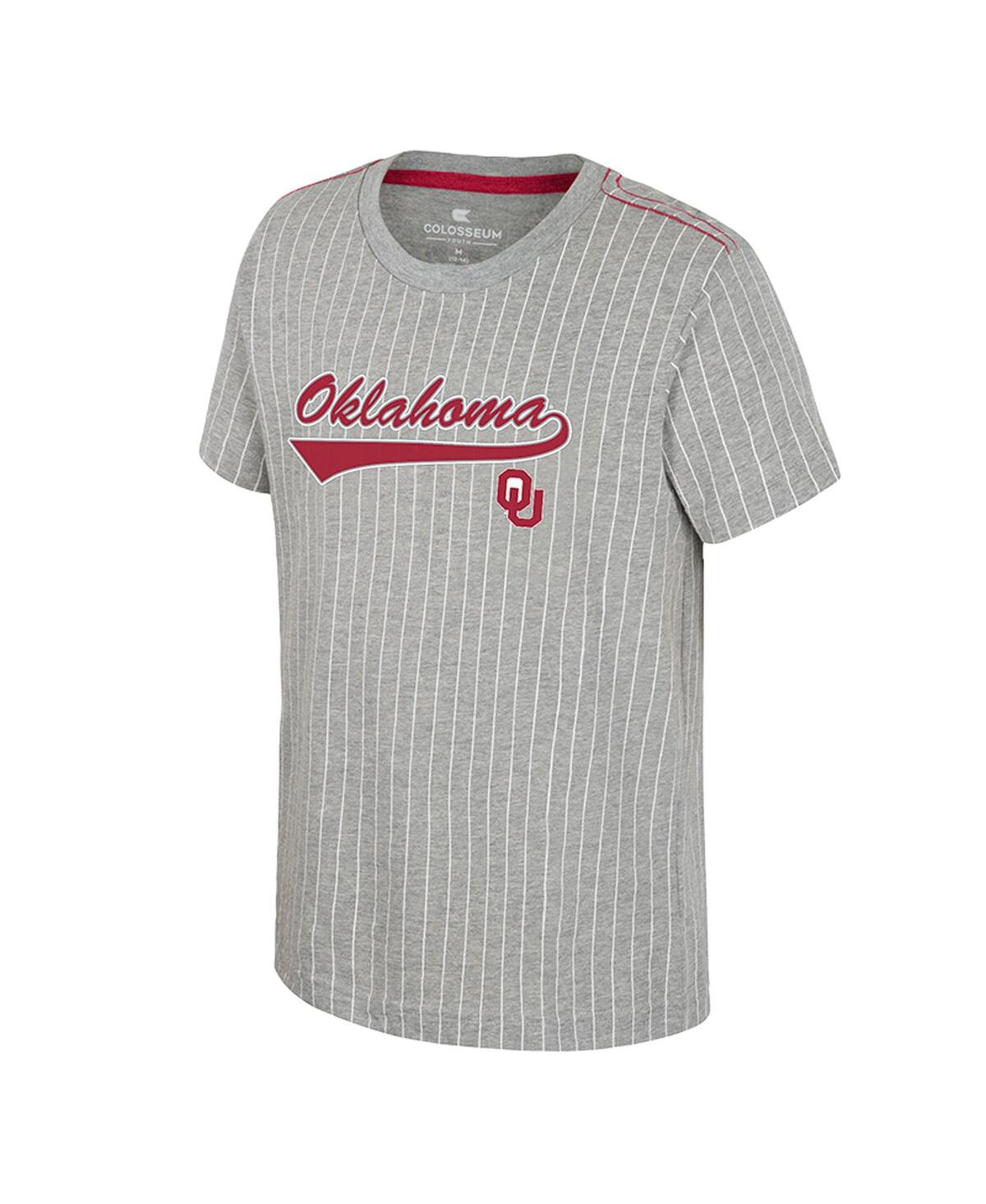 Colosseum Big Boys And Girls Heather Gray Oklahoma Sooners Airball Baseball T-shirt In Heather Gray