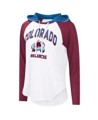 Women's White Colorado Avalanche VIP Raglan Long Sleeve Hoodie T-Shirt