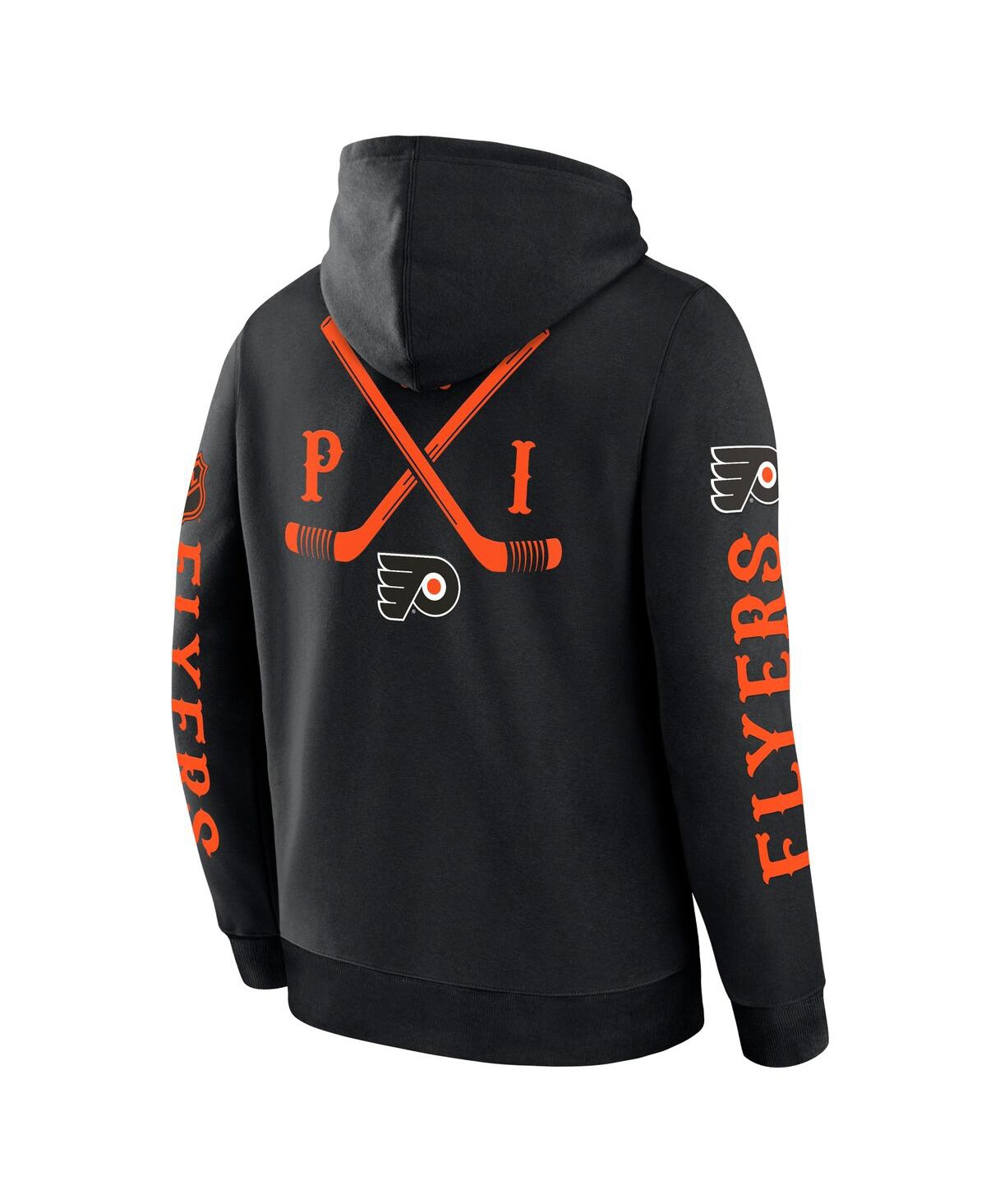 Fanatics Men's Black Philadelphia Flyers Big City Legacy Fleece Pullover Hoodie In Black