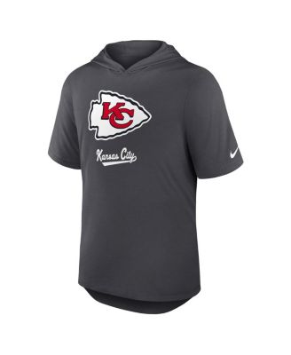 Men's Anthracite Kansas City Chiefs Tri-Blend Performance Hoodie T-Shirt
