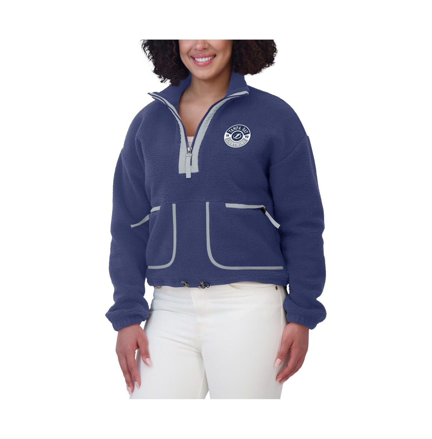 Женская куртка WEAR by Erin Andrews Blue Tampa Bay Lightning Polar Fleece Half-Zip — фото 2