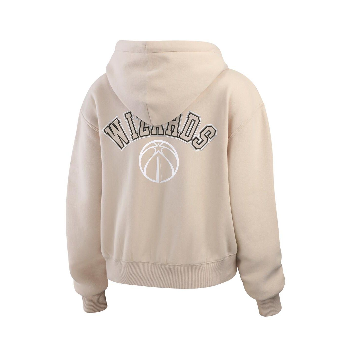 Женское худи WEAR by Erin Andrews Tan Washington Wizards Tonal Felt Patch Full-Zip — фото 2