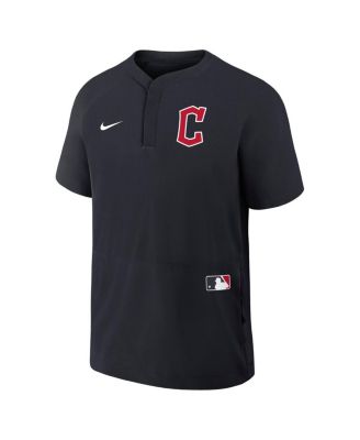 Men's Navy Cleveland Guardians Authentic Collection Raglan Short Sleeve Wind shirt