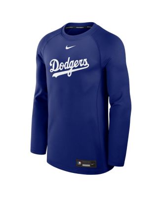 Men's Royal Los Angeles Dodgers Authentic Collection Game Time Raglan Performance Long Sleeve T-Shirt