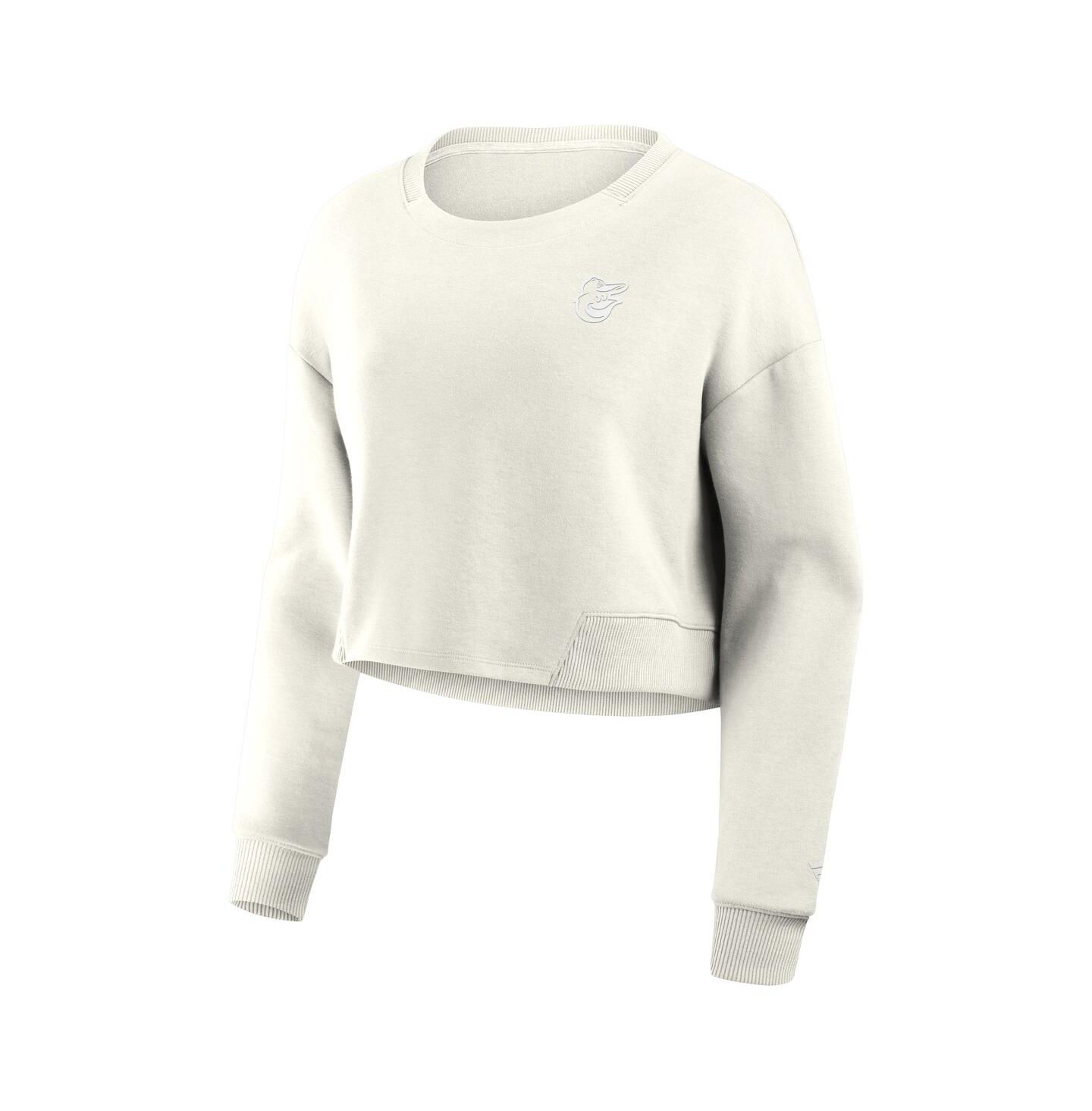 Женская толстовка Fanatics Cream Baltimore Orioles Relax Studio Cropped Pullover — фото 3
