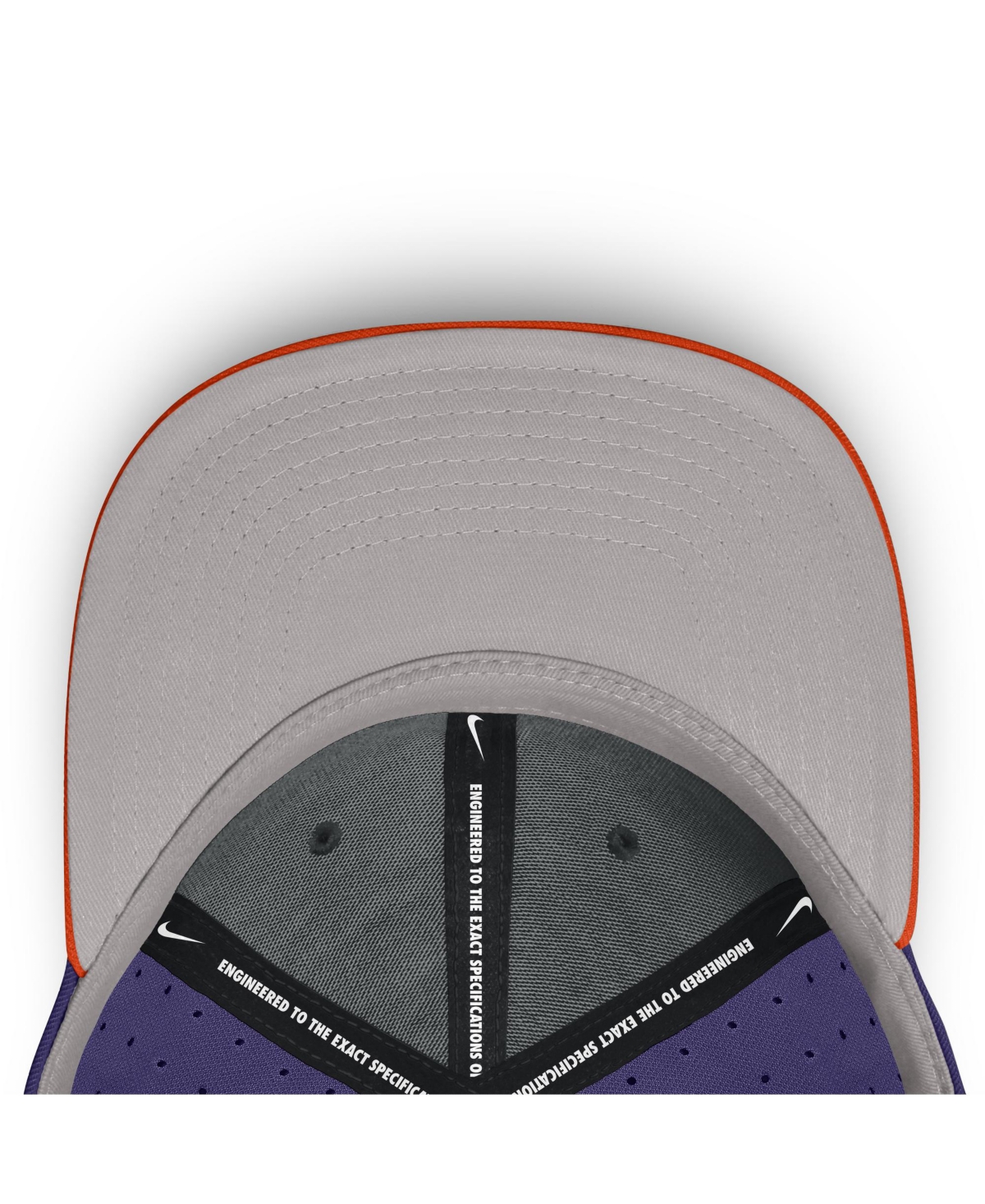 Nike Men's White/purple Clemson Tigers On-field Dugout True Performance Fitted Hat In White,purple