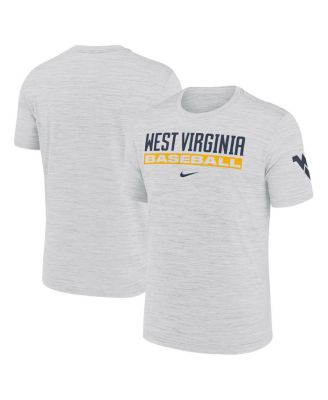Nike - Men's Ash West Virginia Mountaineers Velocity Baseball Wordmark Stack Performance T-Shirt