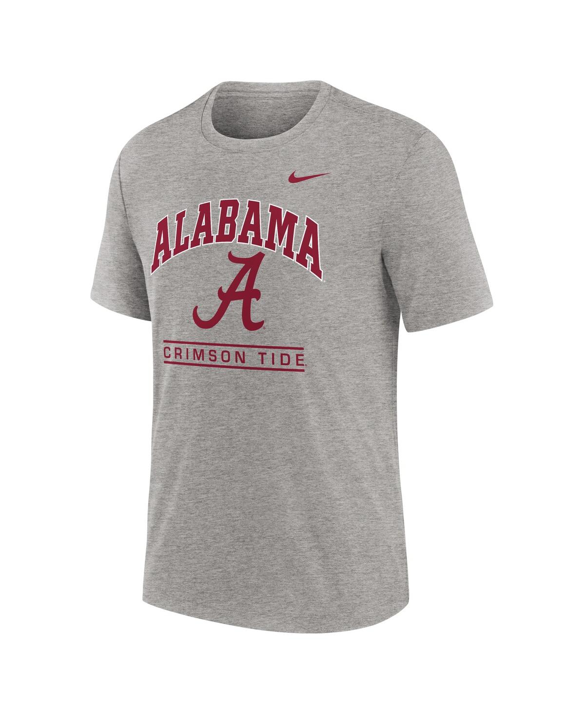 Nike Men's Heather Gray Alabama Crimson Tide Arch Over Logo Tri-blend T-shirt In Gray