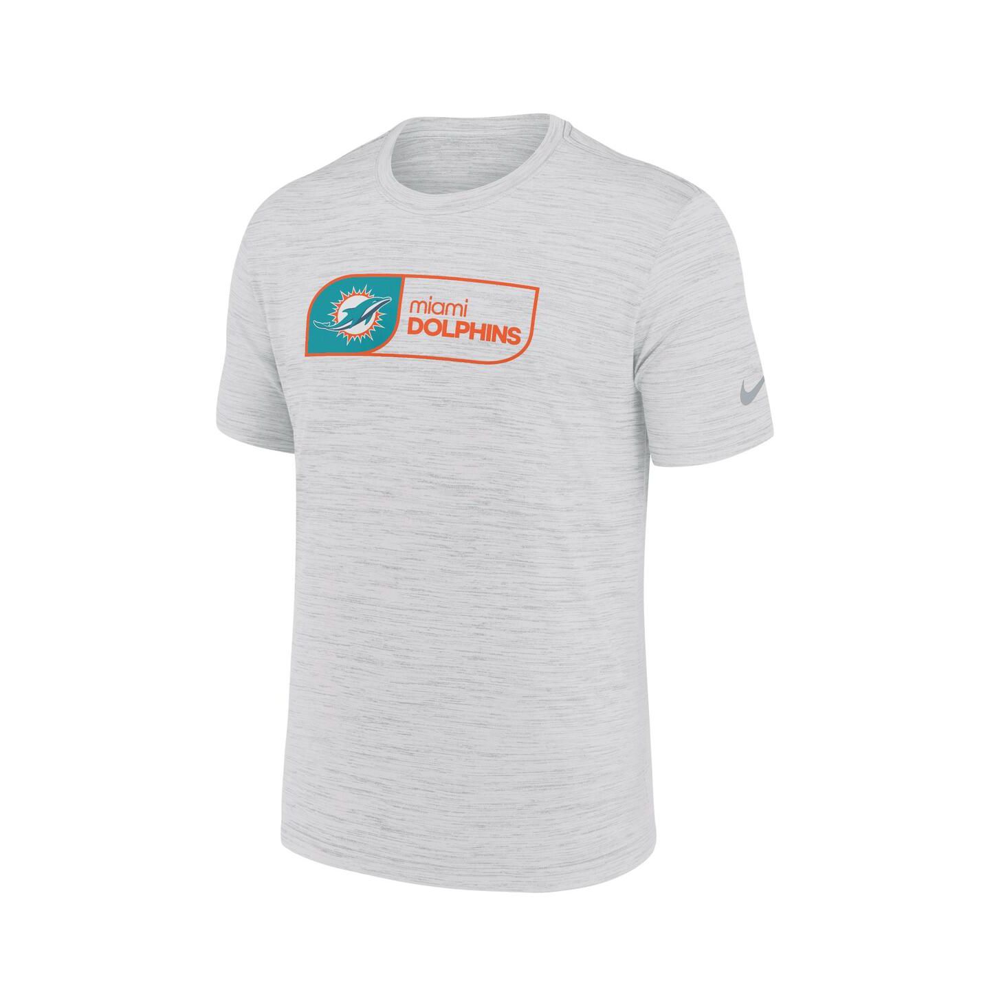 Мужская футболка Nike White Miami Dolphins Big & Tall Velocity Jock Tag Performance — фото 3