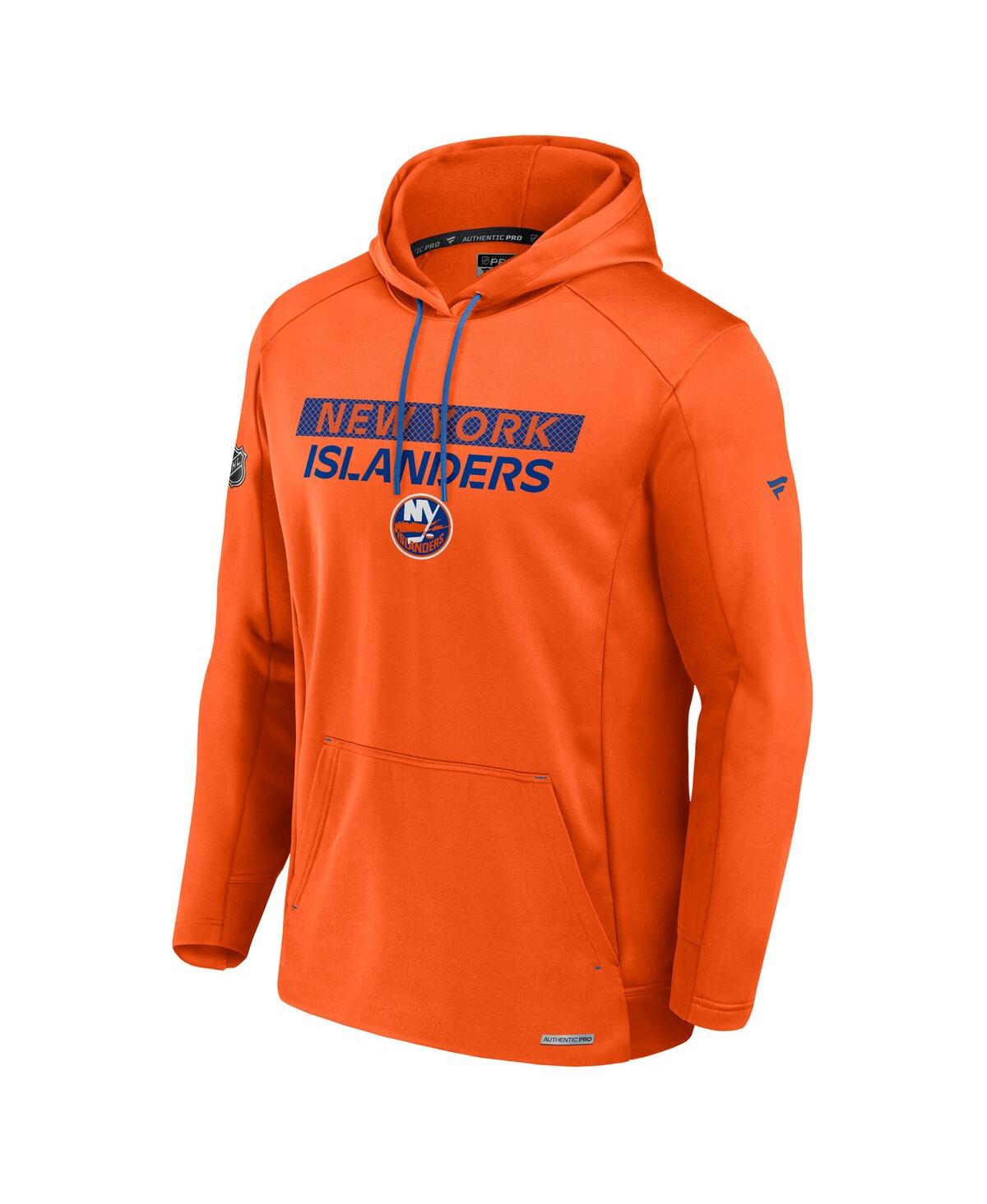Fanatics Men's Orange New York Islanders Authentic Pro Rink Fleece Pullover Hoodie In Orange