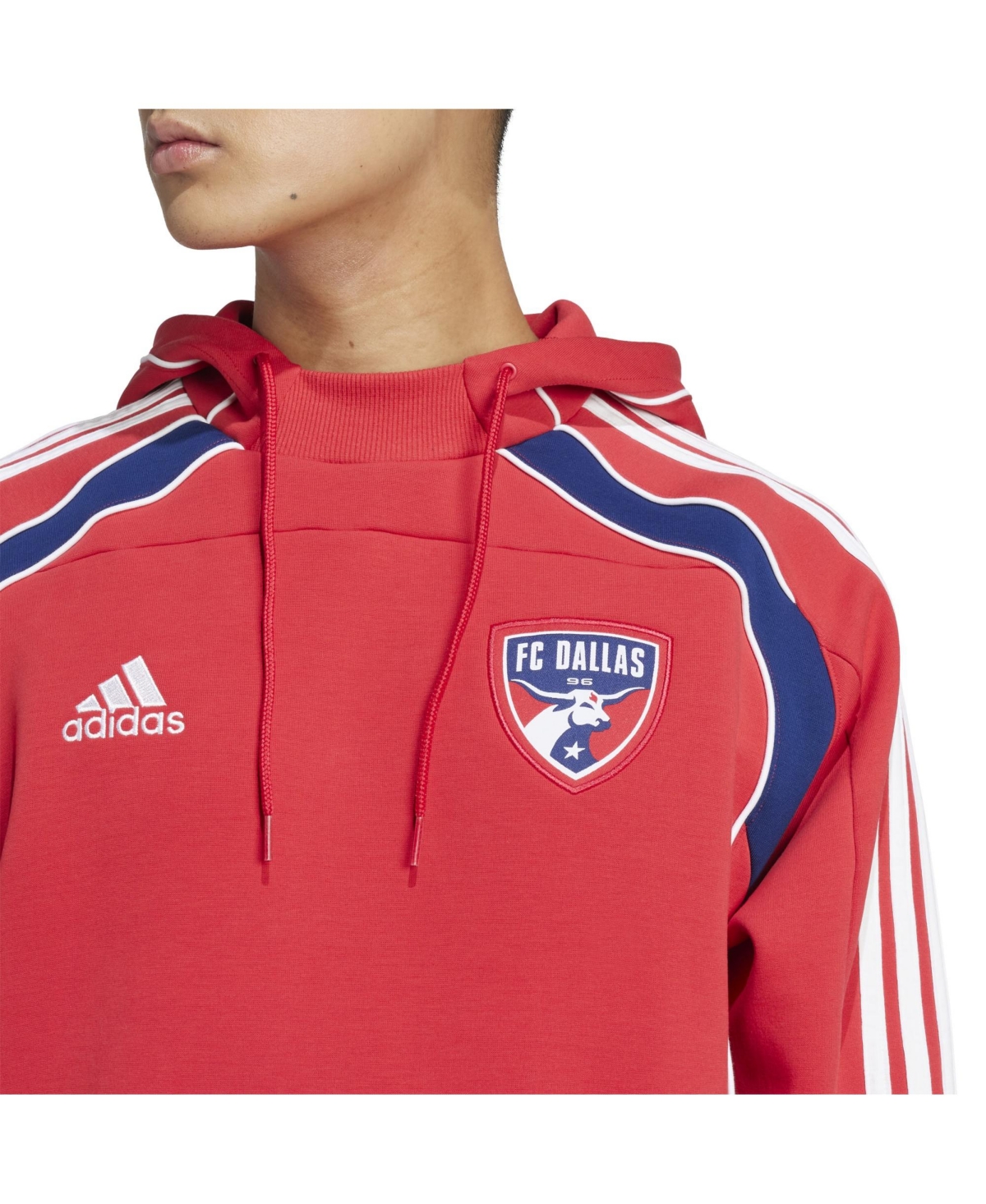 Adidas Originals Men's Red Fc Dallas 2025 Travel Pullover Hoodie In Red