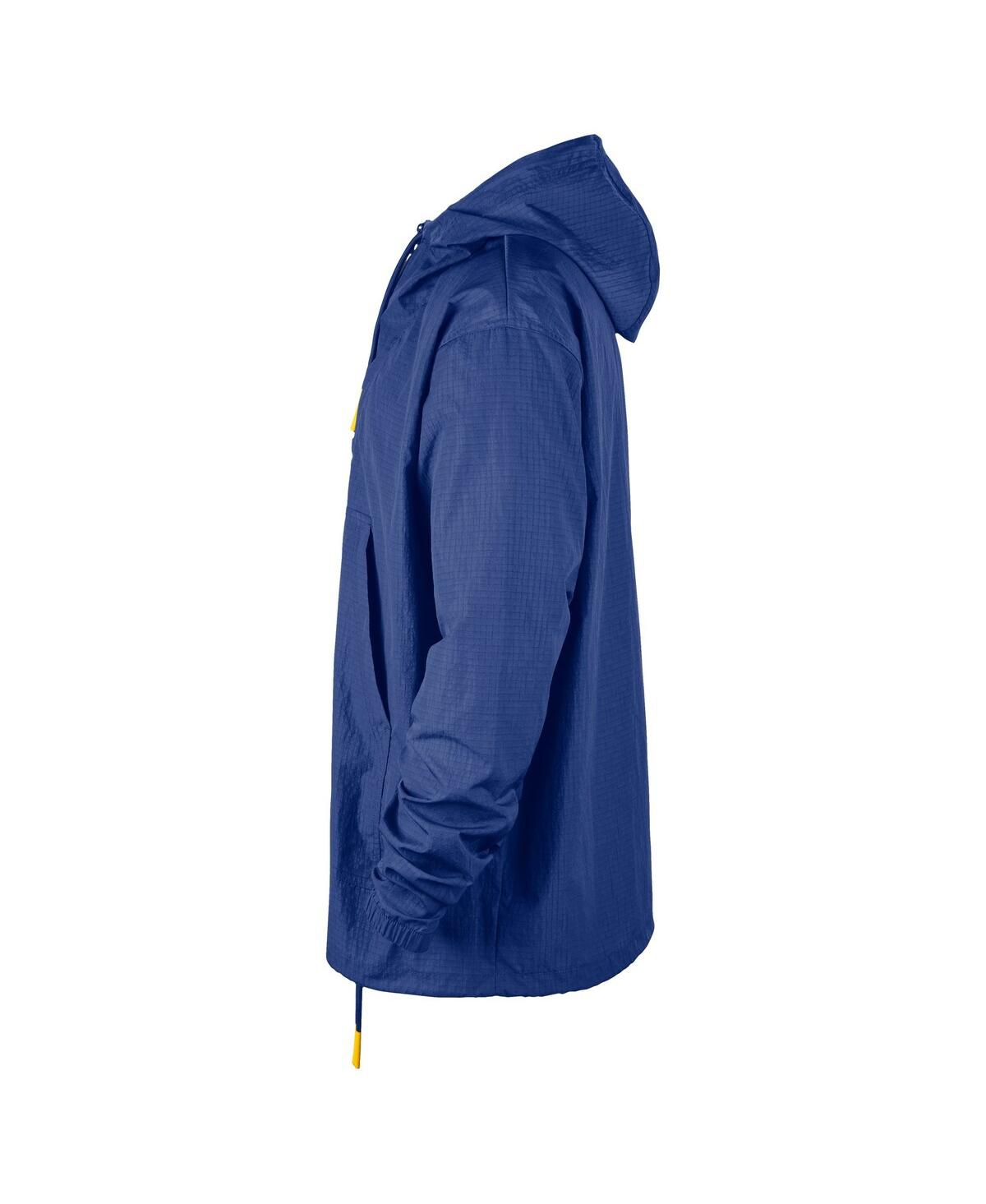 Nike Men's Royal Golden State Warriors Courtside Premium Club Anorak Quarter-zip Pullover Hoodie In Royal