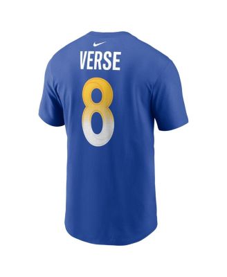 Men's Jared Verse Royal Los Angeles Rams 2024 NFL Draft First Round Pick Name Number T-Shirt
