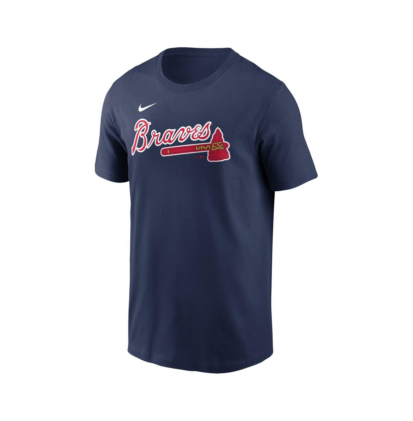 Мужская футболка Nike Austin Riley Navy Atlanta Braves Fuse Name & Number — фото 3
