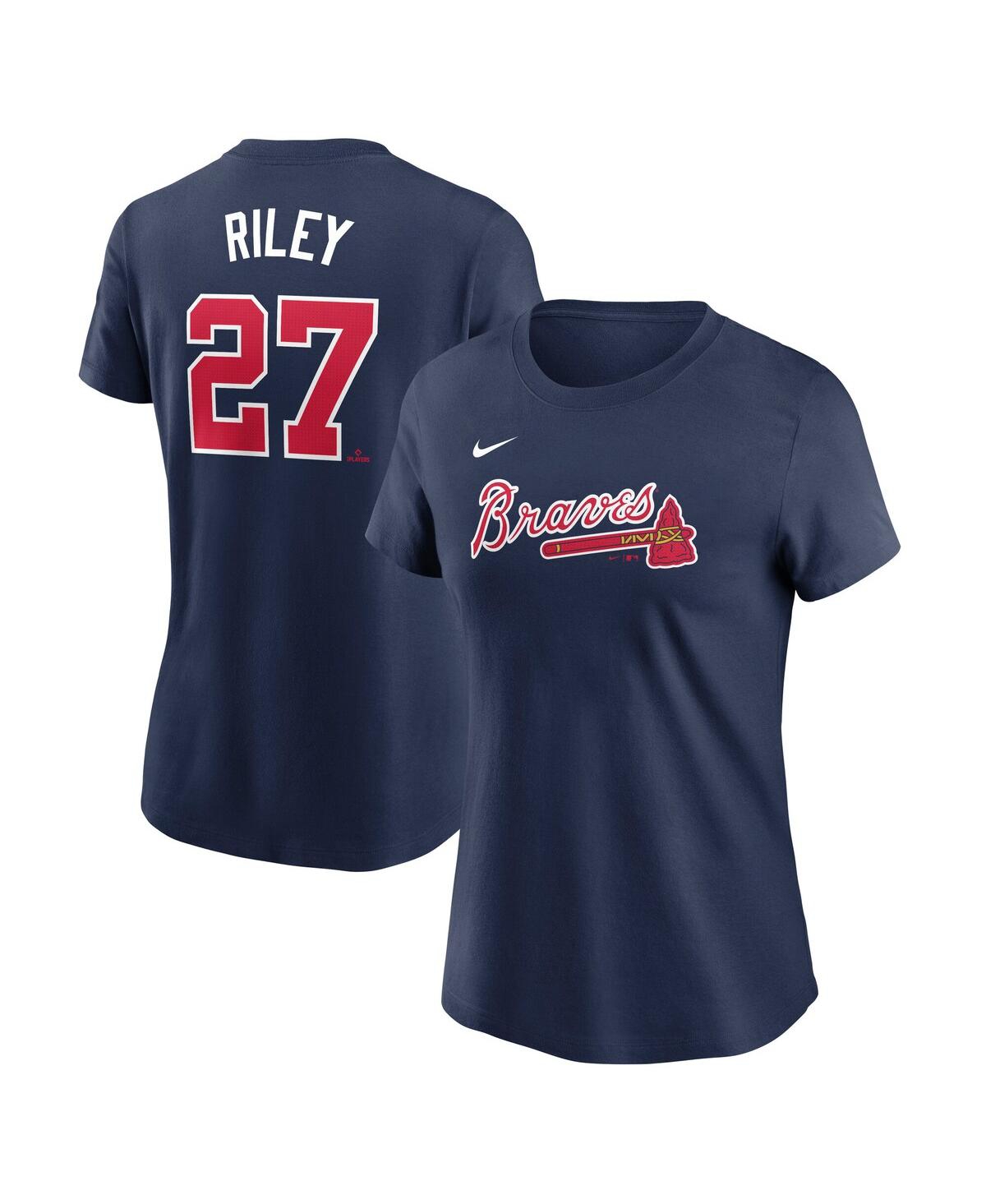 Nike Women's Austin Riley Navy Atlanta Braves Fuse Name Number T-shirt In Navy
