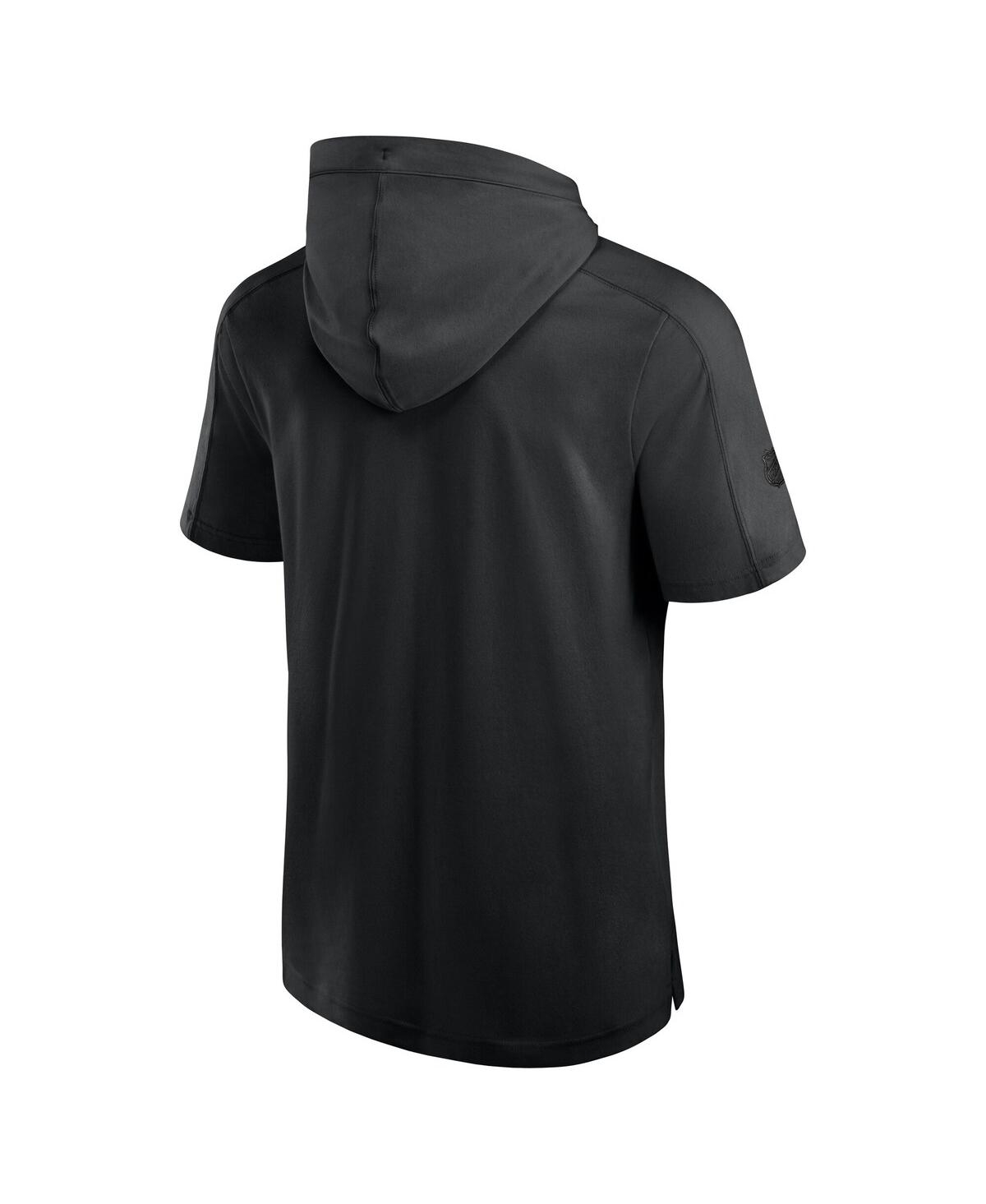 Fanatics Men's Black Pittsburgh Penguins Authentic Pro Road Performance Short Sleeve Pullover Hoodie In Black