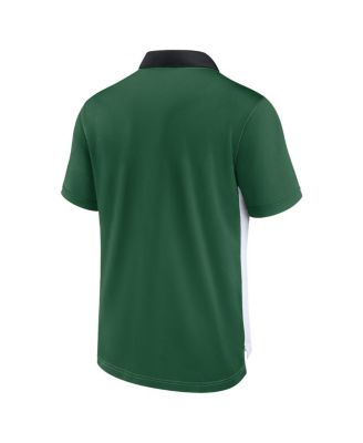 Men's White/Green New York Jets Rewind Pique Polo Shirt