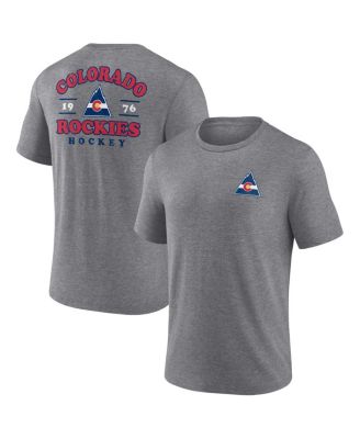 Men's Heather Gray CO Rockies Vintage Hockey Winger Tri-Blend T-Shirt