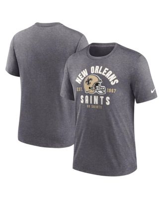 Nike - Men's Heather Charcoal New Orleans Saints Helmet Tri-Blend T-Shirt