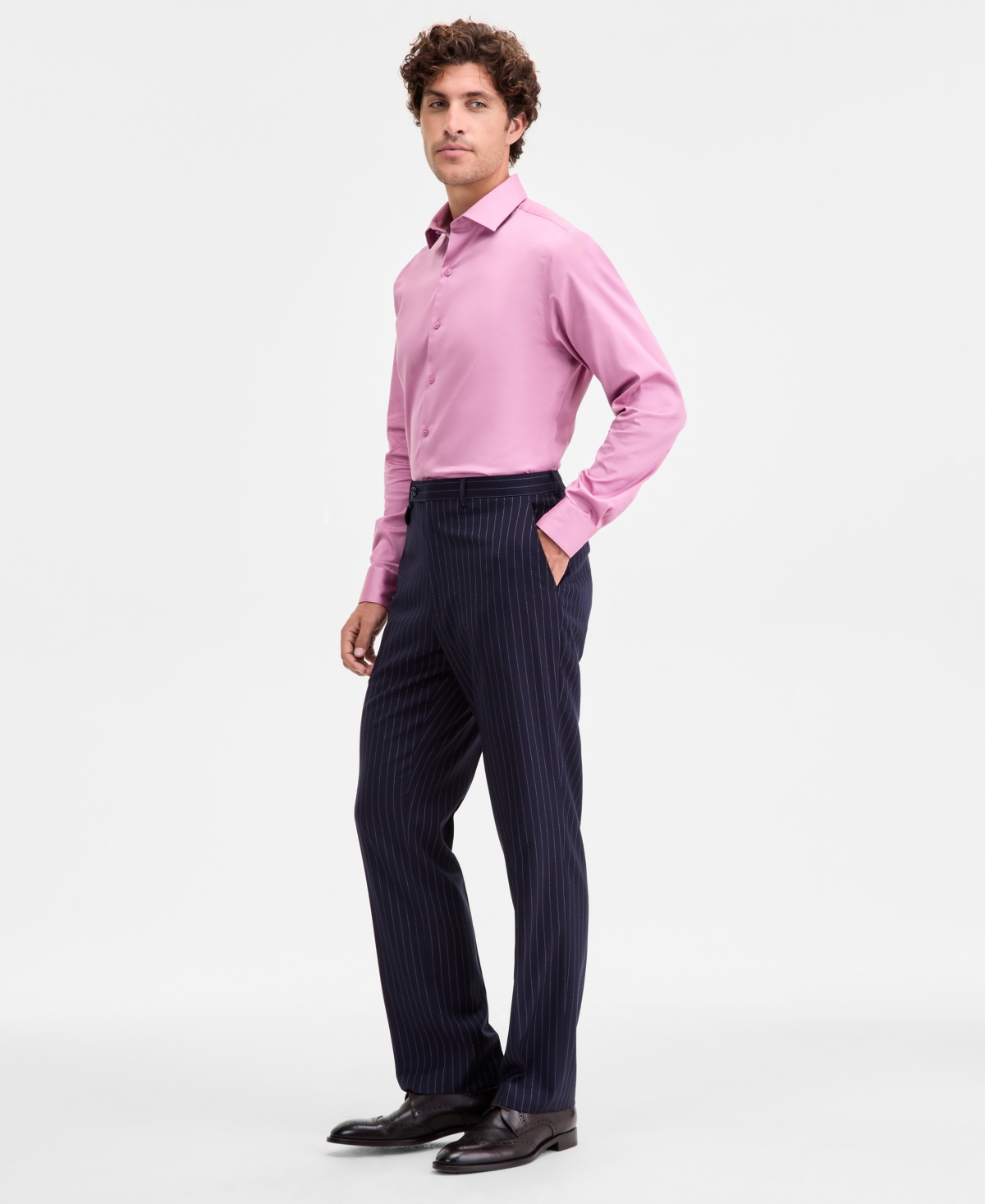 Tayion Collection Men's Classic-fit Pinstripe Suit Separate Pants In Blue