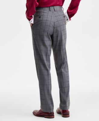 Men's Classic-Fit Windowpane Suit Pants