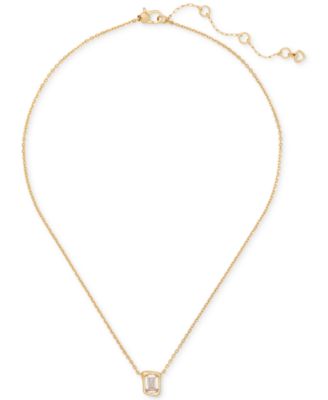 Cubic Zirconia Pendant Necklace, 16" + 3" extender 