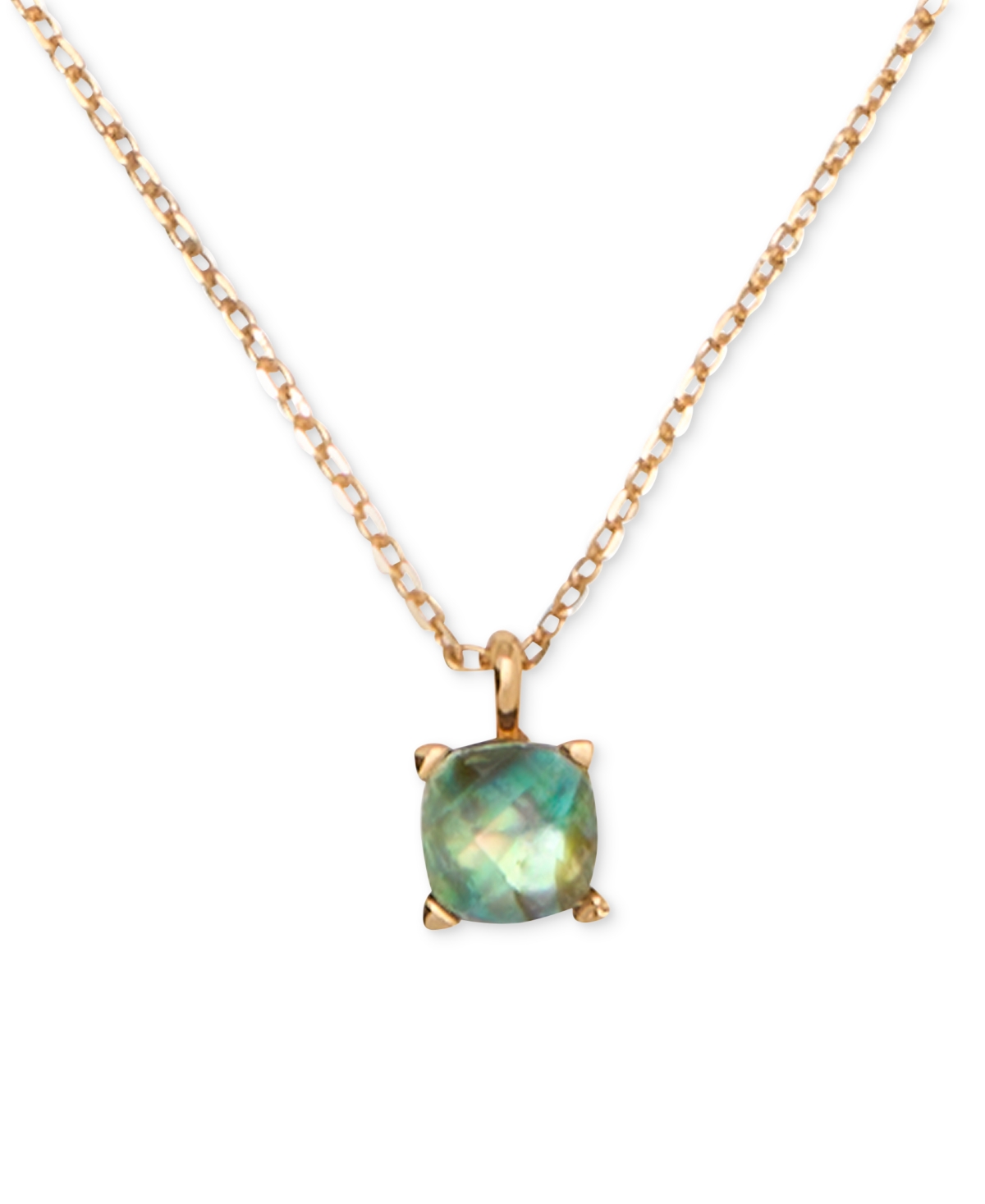 Kate Spade Gold-tone Cubic Zirconia Pendant Necklace, 16" + 3" Extender In Abalone,gold